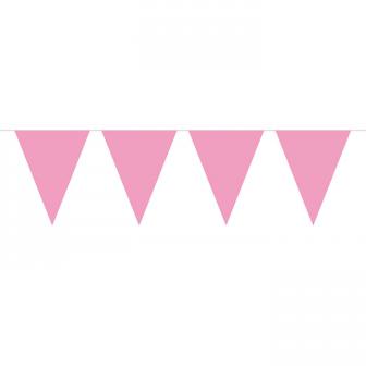Einfarbige Wimpel-Girlande 10 m-rosa