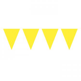 Einfarbige Wimpel-Girlande 10 m-gelb