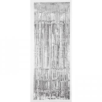 Metallic-Türvorhang Lametta Glamour 241 cm-silber