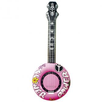 Aufblasbare Gitarre "Flower Power" 100 cm-pink