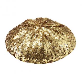 Basken Mütze "Pailletten"-gold