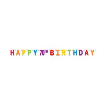 Buchstaben-Girlande "Happy 70th Birthday" 168 cm
