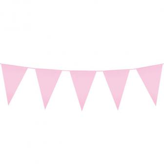 Einfarbige mini Wimpel-Girlande 3 m-rosa