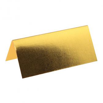 Einfarbige Tischkarten "Metallic" 10er Pack-gold