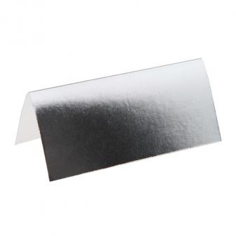 Einfarbige Tischkarten "Metallic" 10er Pack-silber