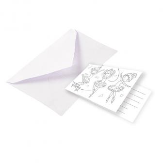 Einladungskarten "Primaballerina" mit Umschlag 8er Pack