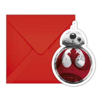Einladungskarten "Star Wars - Die letzten Jedi" mit Umschlag 6er Pack