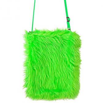 Flauschige einfarbige Handtasche-neongrün