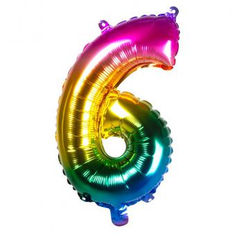 Folien-Ballon in Zahlenform Regenbogen 36 cm-6