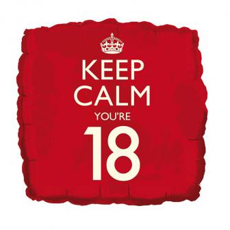 Folienballon "Keep calm you're 18" 46 cm