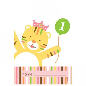 Geschenk-Tütchen "Tierischer 1. Geburtstag" Mädchen 8er Pack