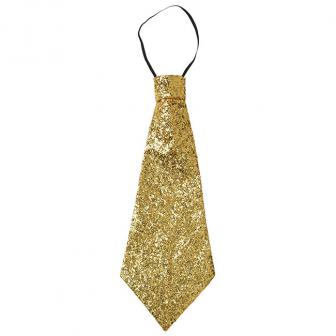 Glitzer-Krawatte 40 cm-gold