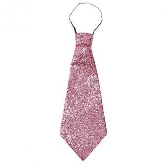 Glitzer-Krawatte 40 cm-rosa