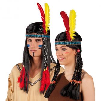 Indianer-Stirnband mit Federn 26 cm