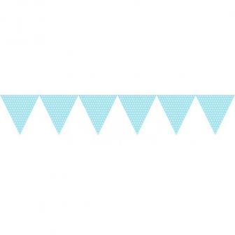 Kleine Wimpel-Girlande "Happy Dots" 274 cm-hellblau