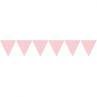 Kleine Wimpel-Girlande "Happy Dots" 274 cm-rosa