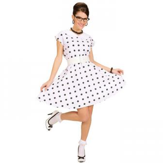 Kostüm "50s Lady" mit eingenähtem Petticoat 2-tlg.-weiß-M