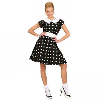 Kostüm "50s Lady" mit eingenähtem Petticoat 2-tlg.-schwarz-S