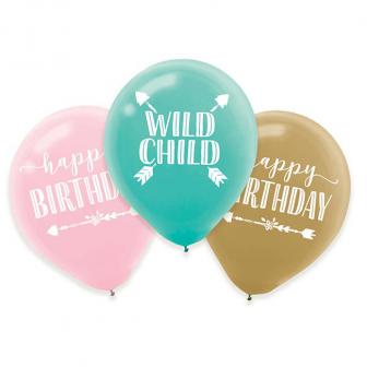 Luftballons "Boho Birthday Girl" 6er Pack
