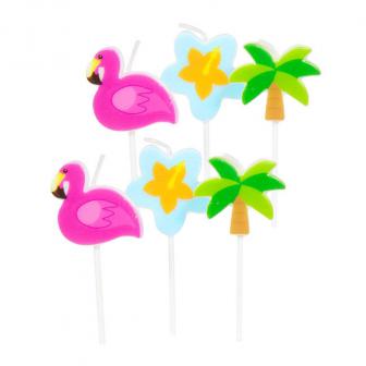 Mini-Figurenkerzen "Tropical Party" 6er Pack
