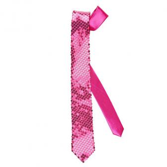Pailletten-Krawatte-pink