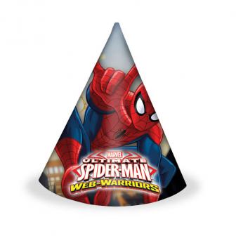 Party-Hütchen "Spiderman - Web Warriors" 6er Pack