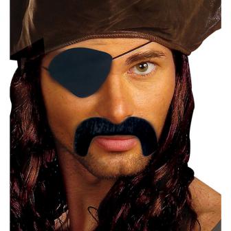 Schnurrbart mit Augenklappe "Pirat" 2-tlg.