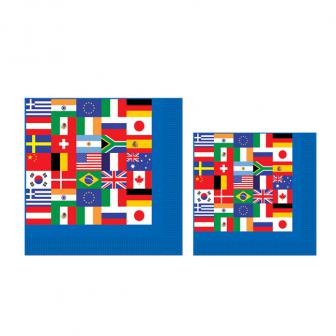 Servietten "Internationale Flaggen" 16er Pack