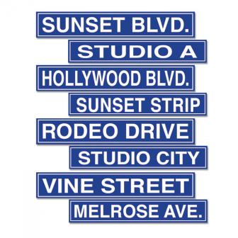 Straßenschilder Hollywood 61 cm 4-tlg.
