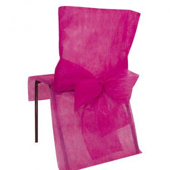 Stuhlhusse mit Schleife Deko-Vlies 10er Pack-pink