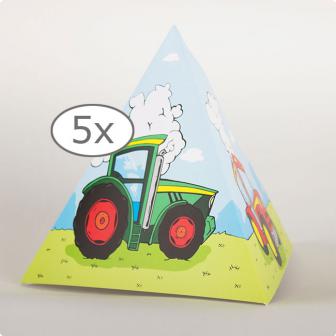 Tischdeko Pyramide "Traktor" 13,5 cm 5er Pack