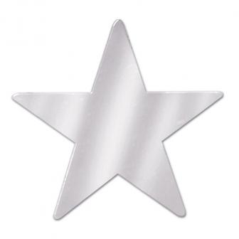 Tischdeko "Leuchtende Sterne" 9,5 cm 12er Pack-silber