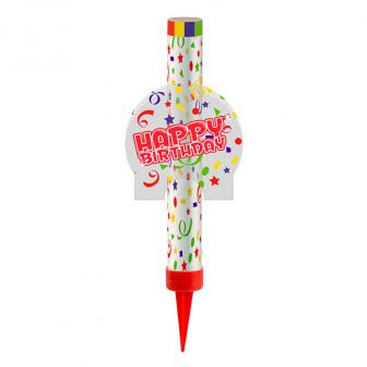 Tortenfontäne "Buntes Durcheinander" 12 cm - Happy Birthday