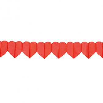 Papier-Girlande "Rote Herzen" 4 m