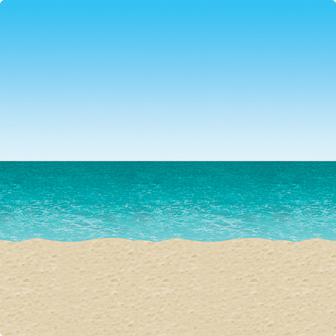 Wanddeko Strand mit Meer und Himmel 1,2 x 9,1 m