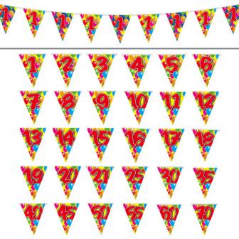 Wimpel-Girlande "Happy Birthday Bunte Ballons" 10 m -1
