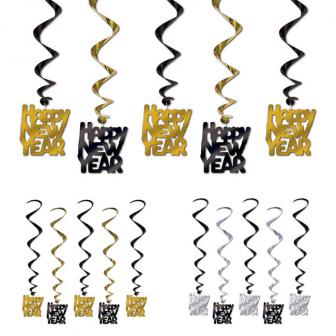 Wirbeldeckenhänger Happy New Year 6er Pack