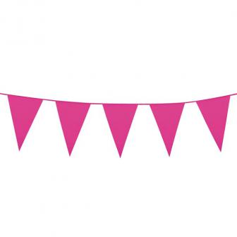 XXL Wimpel-Girlande einfarbig 10 m-pink
