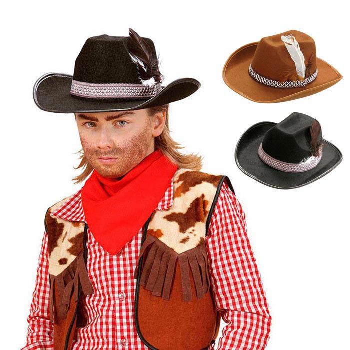 Kinder-Cowboy Hut mit Feder günstig kaufen bei
