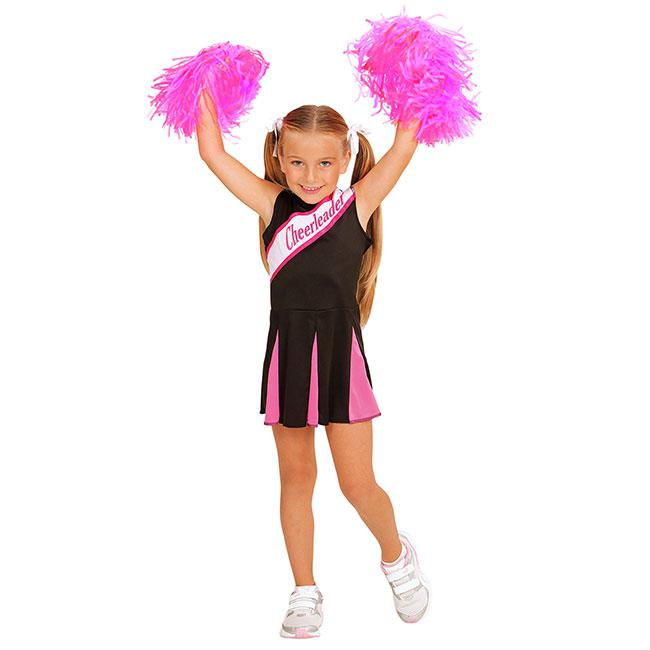 Kinder-Kostüm Cheerleader schwarz-pink günstig kaufen bei