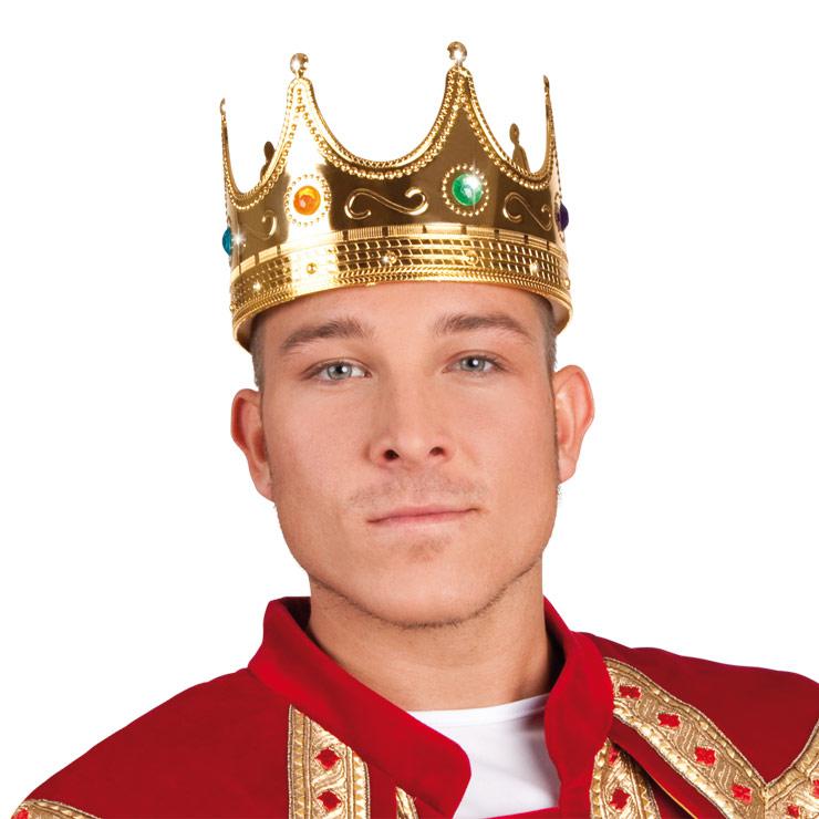 14182 2x Krone gold König groß 