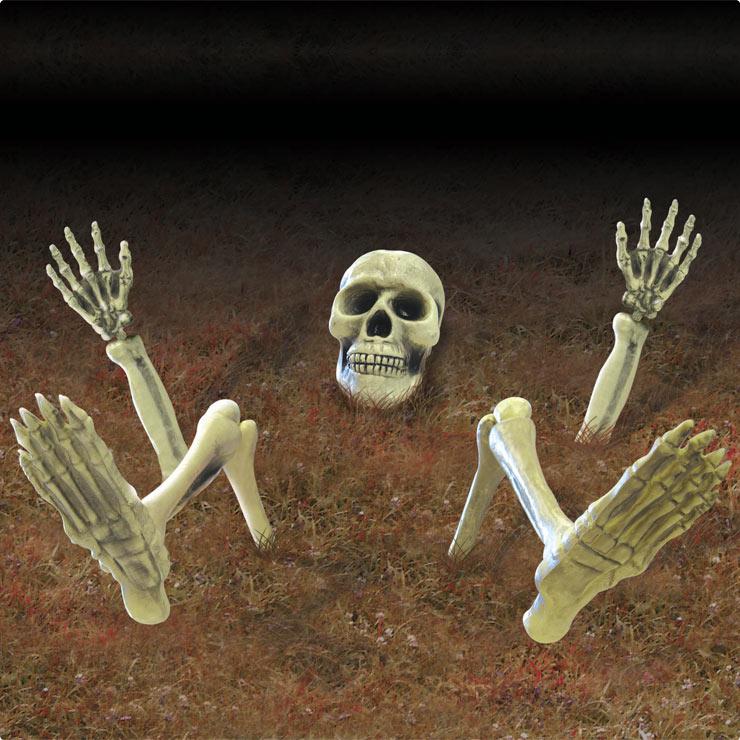 Skelettteile Rasendekoration Horror Halloween Skelett 