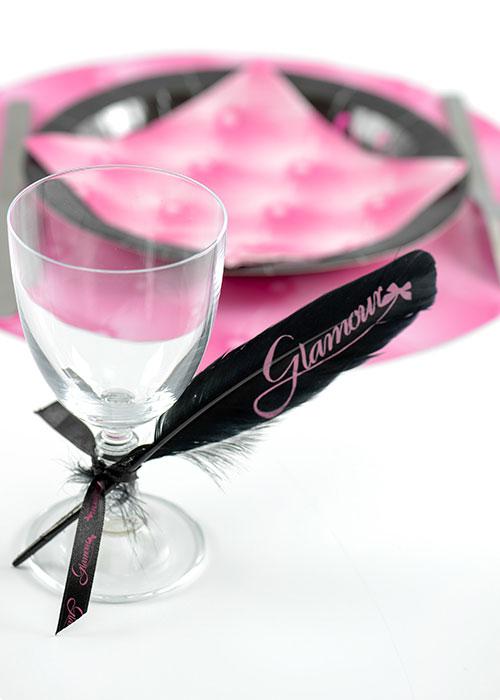 Tischdeko Federn /"Pink Glamour/" 6er Pack