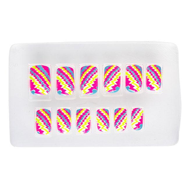 UV Leucht-Künstliche Fingernägel Neon Streifen 12-tlg. günstig