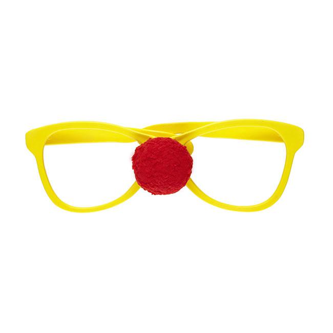 4x Clown-Brille Clownbrille Spaßbrille Partybrille mit Streben & roter Nase 15cm