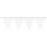 Einfarbige Wimpel-Girlande 10 m-weiß