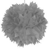 Deckendeko "Glamour Pom-Pom aus Wabenpapier" 30 cm -silber