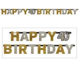 Buchstaben-Girlande "Glamouröse 40" Happy Birthday 2,1 m
