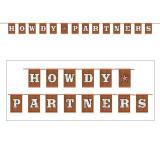 Buchstaben-Girlande "Howdy Cowboys" 3,65 m