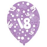 Bunte Luftballons 18. Geburtstag "Bubbels" 6er Pack